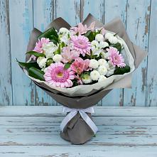 Букет цветов из:  Герберы, Альстромерии и Хризантемы в Сиверском