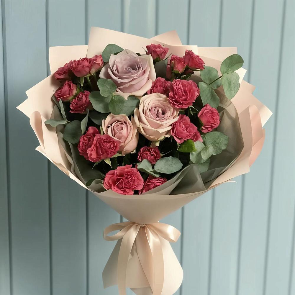 Букет цветов из: Гвоздики и Розы в Сиверском