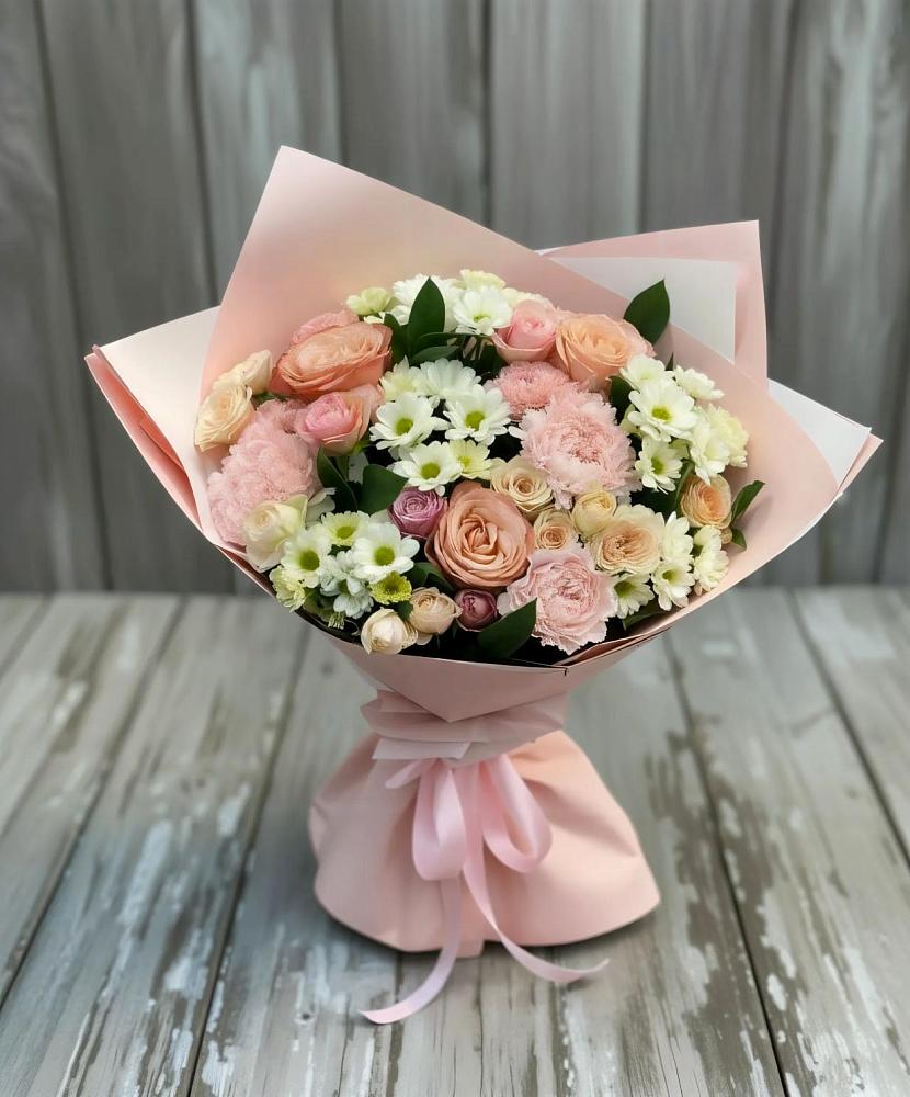 Букет цветов из: Гвоздики, Розы и Хризантемы в Сиверском