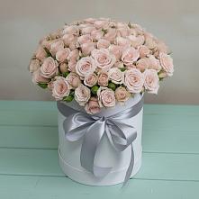 Цветочная композиция из Розы в шляпной коробке в Сиверском