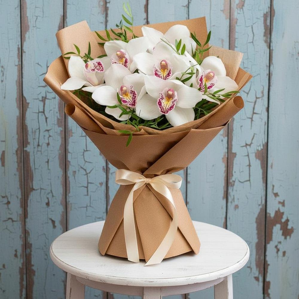 Букет цветов из: Орхидеи и Розы в Сиверском