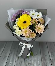 Букет цветов из:  Розы, Герберы и Хризантемы в Сиверском