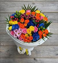 Букет цветов из:  Розы и Хризантемы в Сиверском