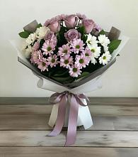 Букет цветов из:  Хризантемы и Розы в Сиверском
