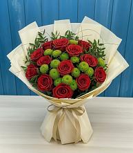 Букет цветов из:  Розы и Хризантемы в Сиверском