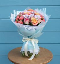 Букет цветов из:  Хризантемы и Розы в Сиверском