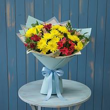 Букет цветов из:  Альстромерии и Хризантемы в Сиверском