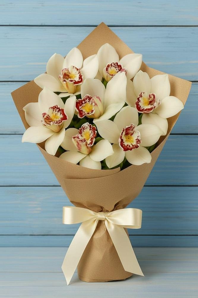 Букет цветов из: Орхидеи и Розы в Сиверском